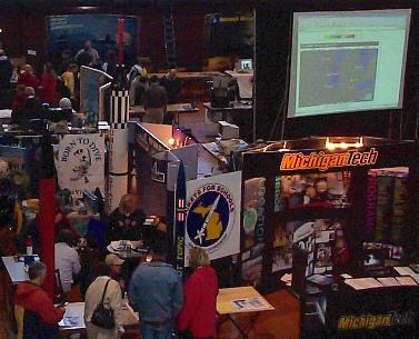 Some of the many booths and displays